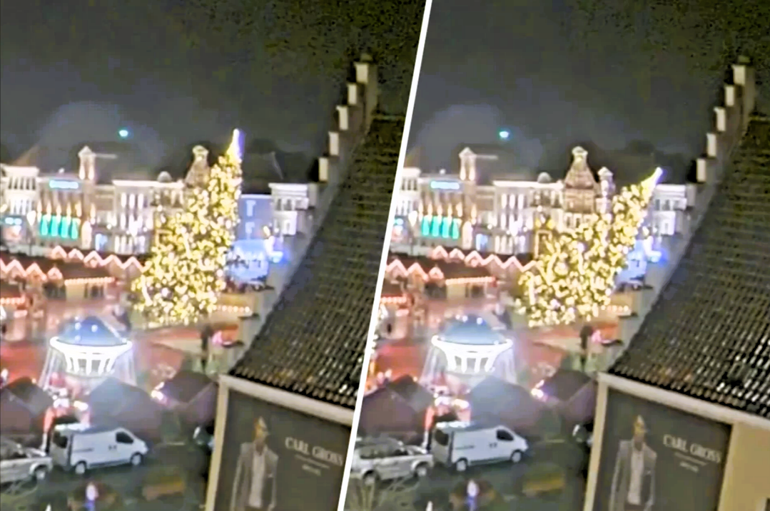 Weihnachtsbaum stürzt auf Frau! Tragödie auf Marktplatz endet tödlich!